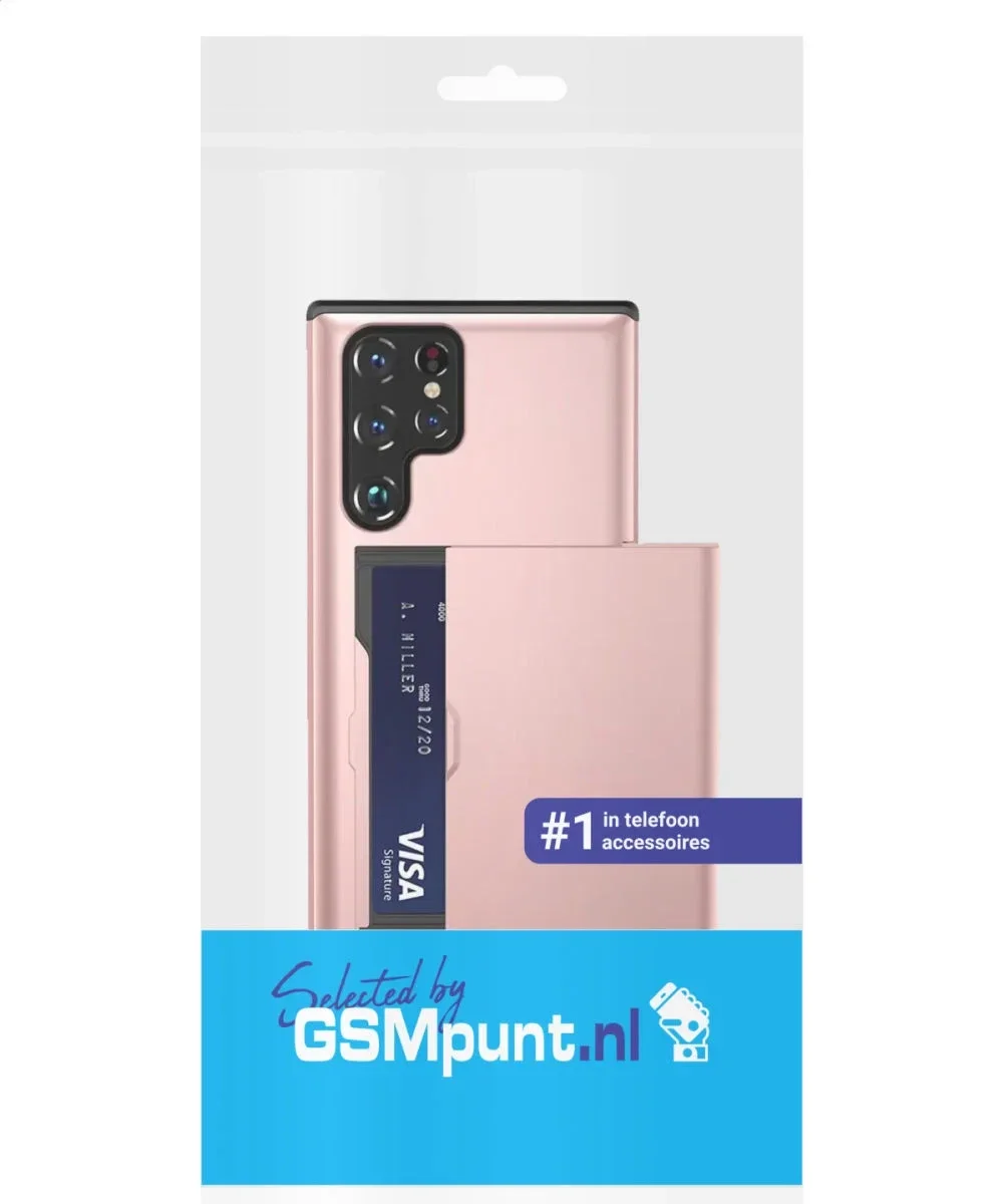 Samsung Galaxy S25 Ultra Hoesje met Slider Kaarthouder Back Cover Roze afbeelding 13