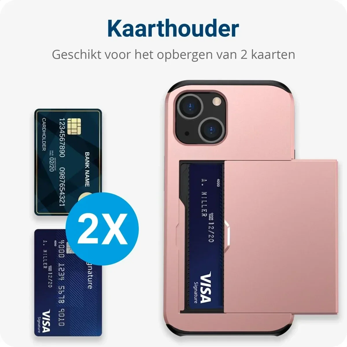 Samsung Galaxy S25 Ultra Hoesje met Slider Kaarthouder Back Cover Roze afbeelding 4