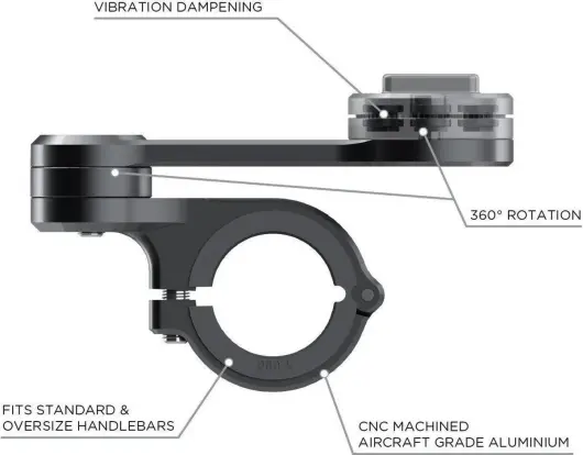 SP Connect Moto Mount Pro - Telefoonhouder Motor voor SPC+ Hoesjes Chrome afbeelding 4
