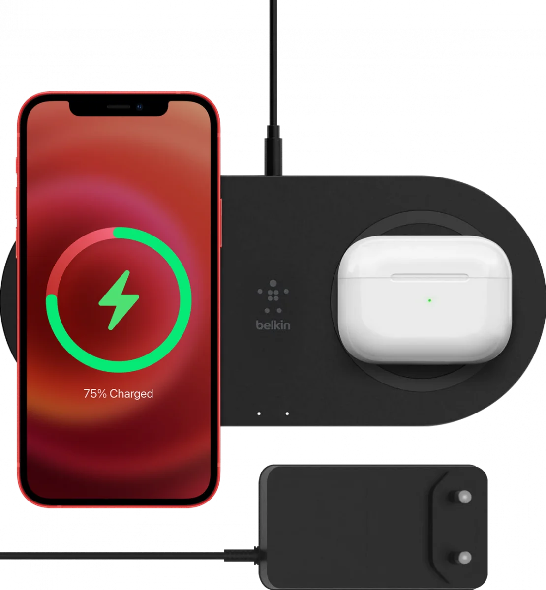 Belkin BoostCharge 15W Qi Wireless Charging Dual Pad Draadloze Oplader Zwart afbeelding 1