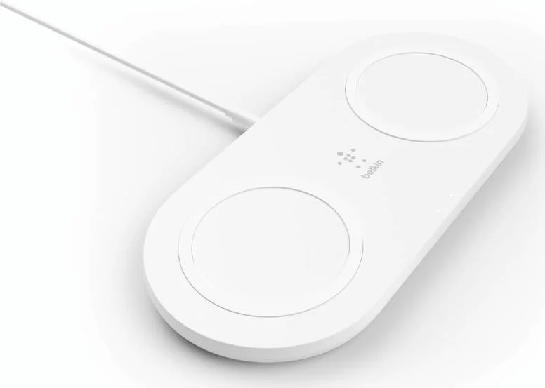 Belkin BoostCharge 15W Qi Wireless Charging Dual Pad Draadloze Oplader Wit afbeelding 2