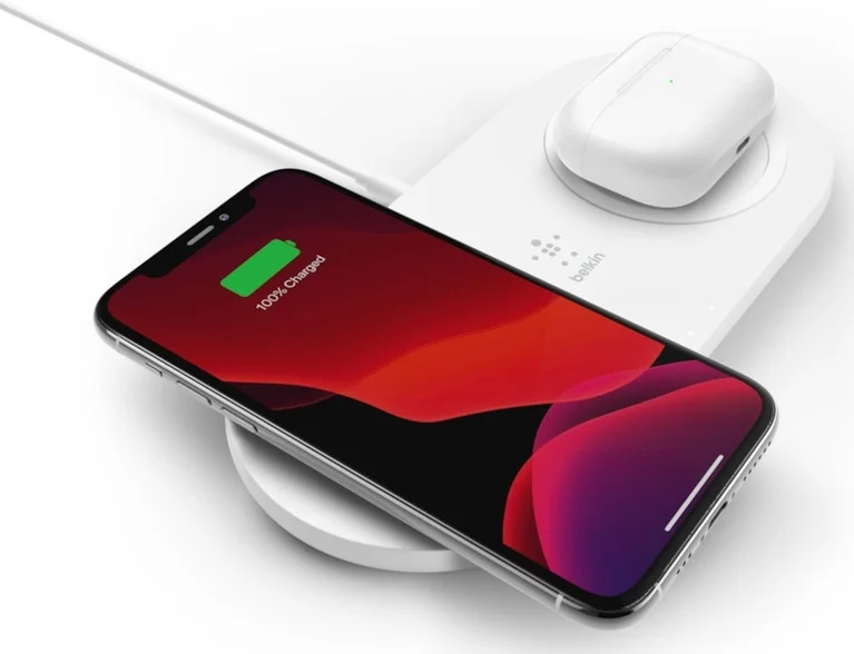 Belkin BoostCharge 15W Qi Wireless Charging Dual Pad Draadloze Oplader Wit afbeelding 4