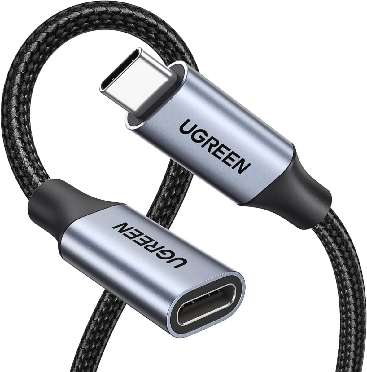 UGREEN 100W USB-C Male naar Female Verlengkabel 4K@60Hz 0.5M Zwart afbeelding 1