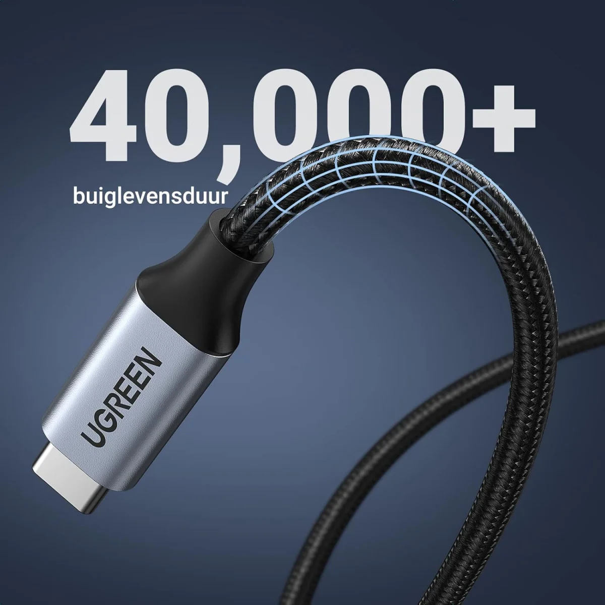 UGREEN 100W USB-C Male naar Female Verlengkabel 4K@60Hz 1M Zwart afbeelding 6