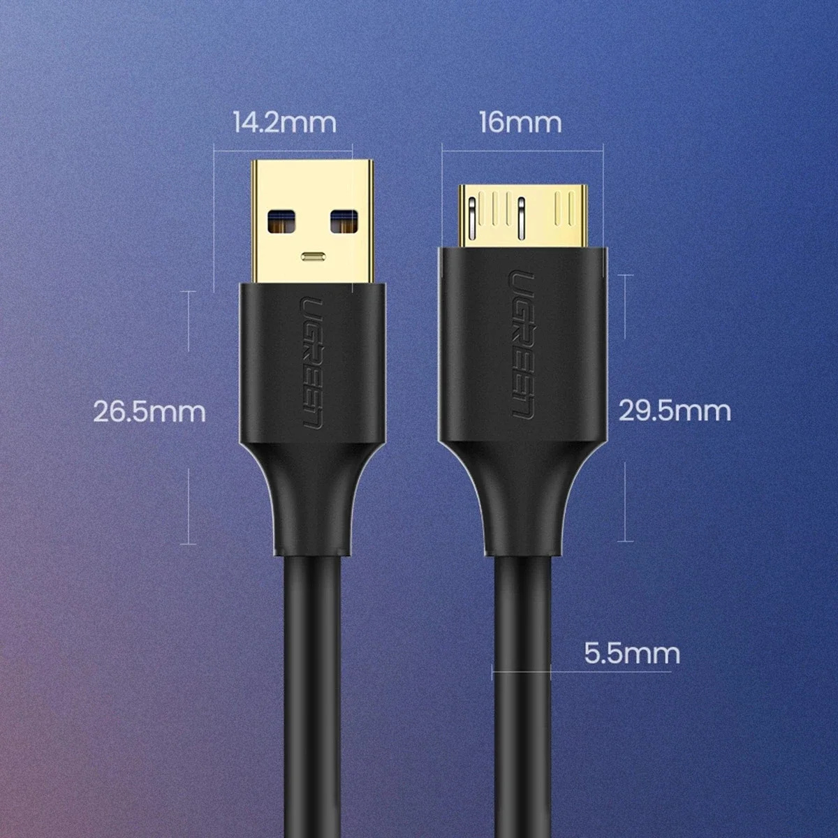 UGREEN USB naar Micro B Data en Laadkabel 10W 5Gbps 0.5M Zwart afbeelding 16