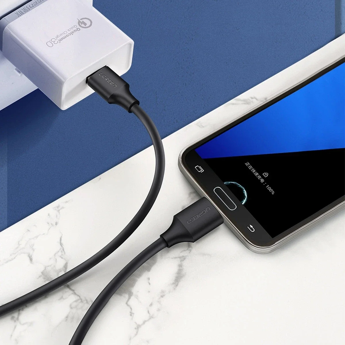 UGREEN USB naar Micro B Data en Laadkabel 10W 5Gbps 0.5M Zwart afbeelding 9