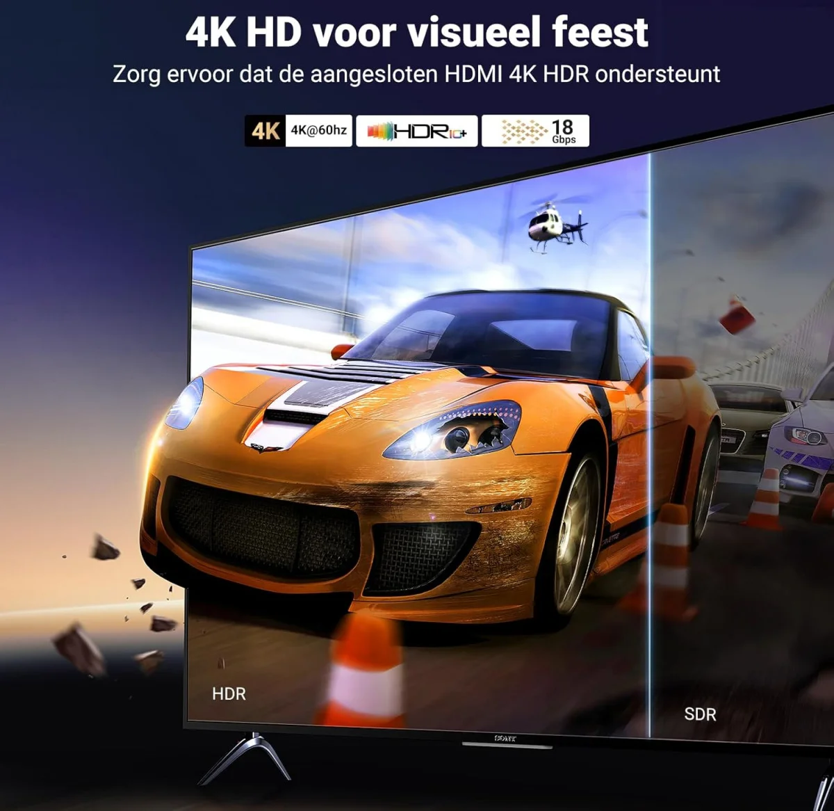 UGREEN HDMI Male naar HDMI Female Verlengkabel 4K@60Hz 18Gbps 0.5M Zwart afbeelding 3