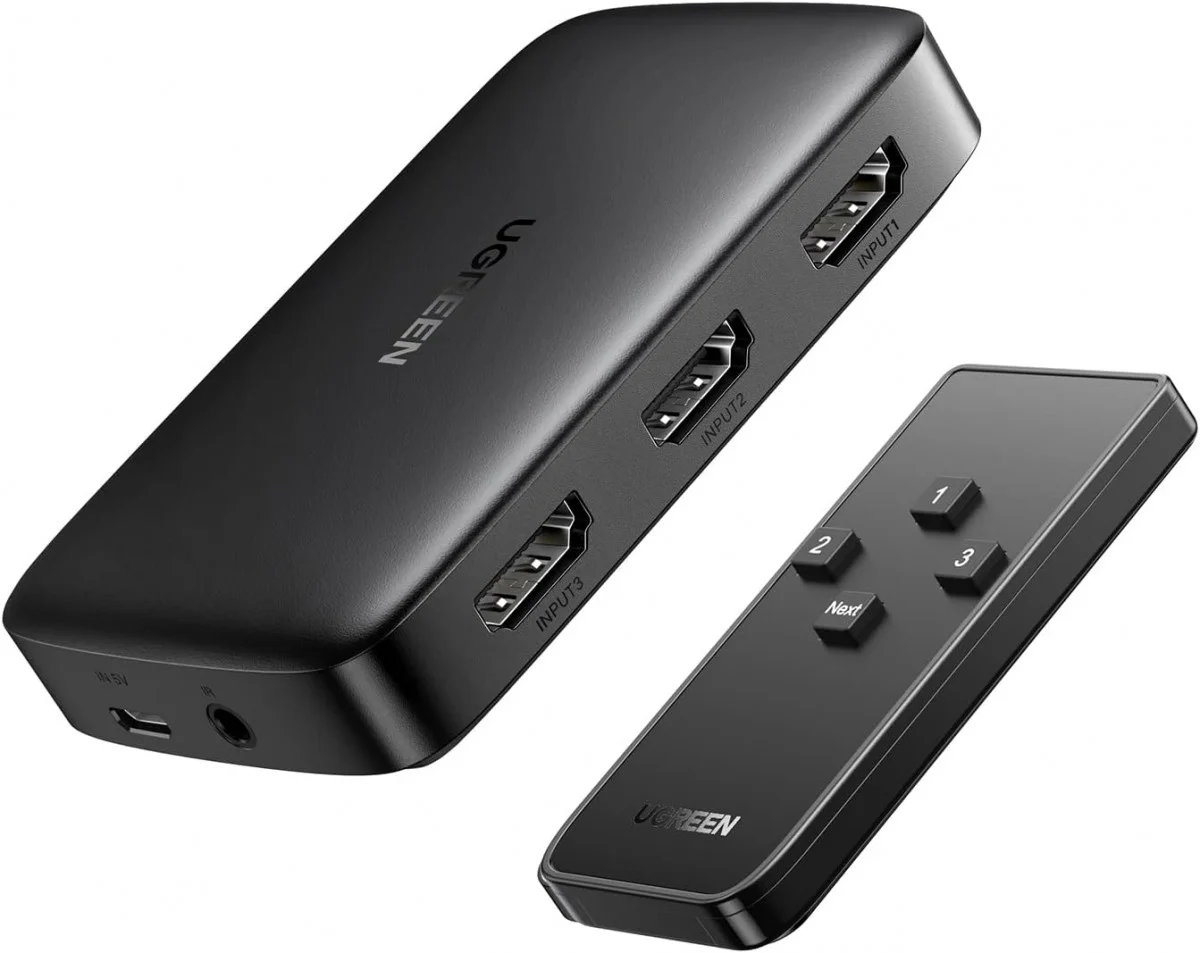 UGREEN 3-in-1 HDMI 1.4 Switch 4K@30Hz HDMI Switcher 10.2Gbps afbeelding 1