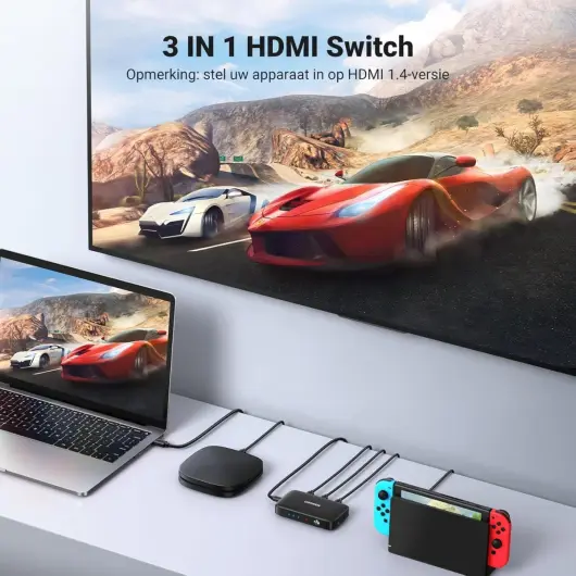 UGREEN 3-in-1 HDMI 1.4 Switch 4K@30Hz HDMI Switcher 10.2Gbps afbeelding 2