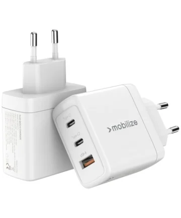 Mobilize 65W Power Delivery / PPS USB-C en USB-A GaN Adapter Wit Opladers