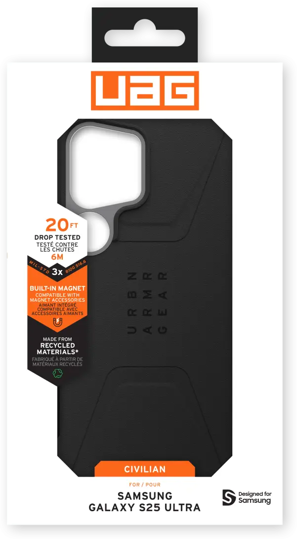 UAG Civilian Samsung Galaxy S25 Ultra Hoesje Qi2 Magnet Back Cover Zwart afbeelding 8