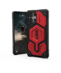 UAG Monarch Pro Samsung Galaxy S25 Ultra Hoesje Qi2 Magnet Leer Crimson