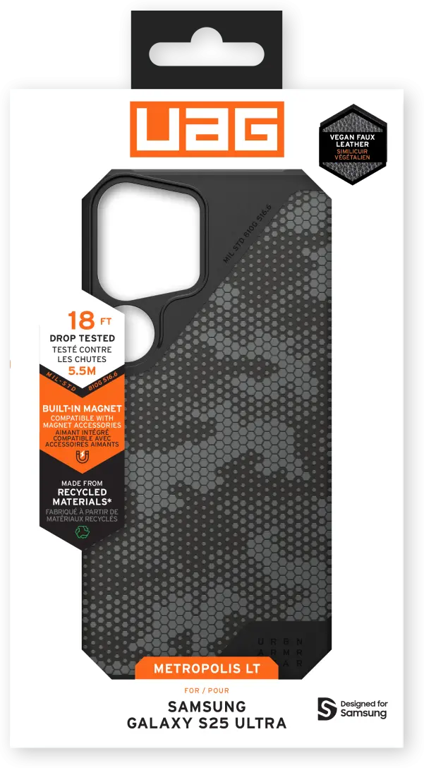 UAG Metropolis LT Samsung Galaxy S25 Ultra Hoesje Qi2 Magnet Leer Camo afbeelding 16