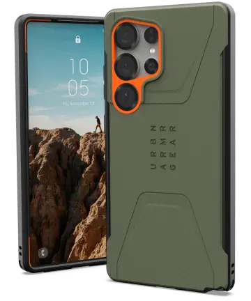 UAG Civilian Samsung Galaxy S25 Ultra Hoesje Qi2 Magnet Back Cover Olive Hoesjes