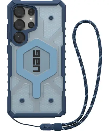 UAG Pathfinder Clear Samsung Galaxy S25 Ultra Hoesje Qi2 Magnet met Koord Blauw Hoesjes