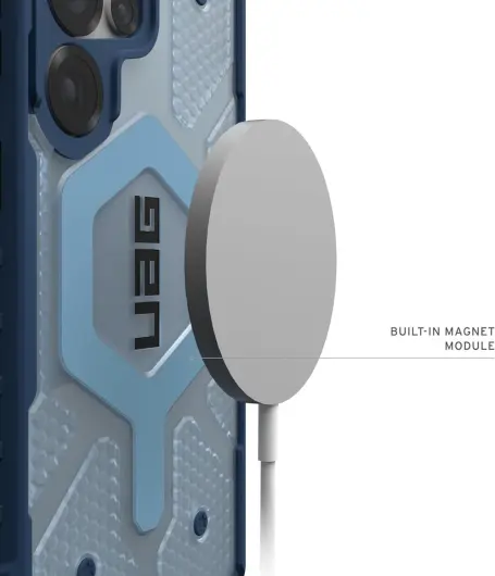 UAG Pathfinder Clear Samsung Galaxy S25 Ultra Hoesje Qi2 Magnet met Koord Blauw afbeelding 9