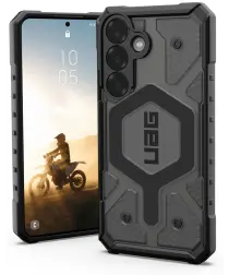 UAG Pathfinder Clear Samsung Galaxy S25 Hoesje Qi2 Magnet Back Cover Ash