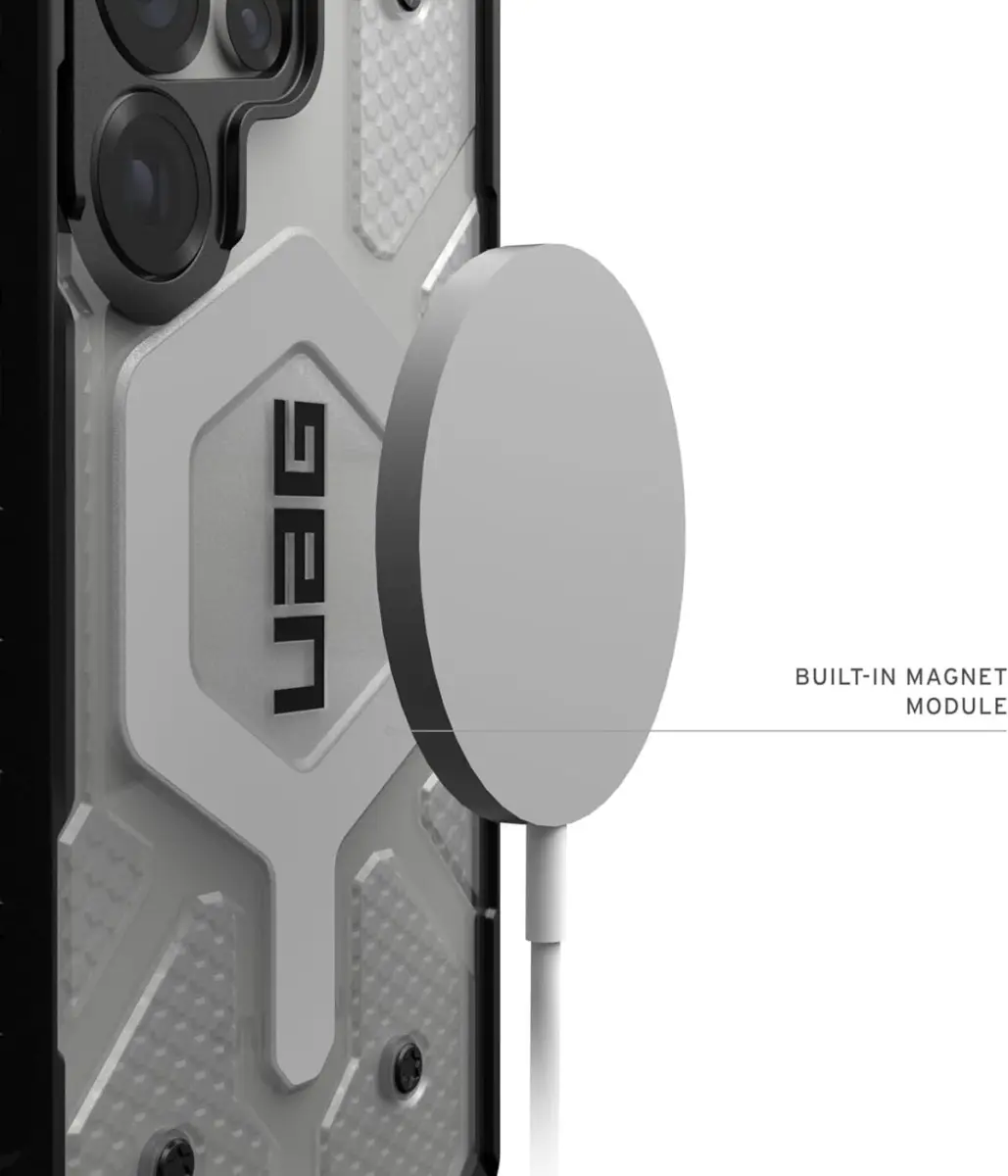 UAG Pathfinder Clear Samsung Galaxy S25 Ultra Hoesje Qi2 Magnet Ice Zilver afbeelding 11