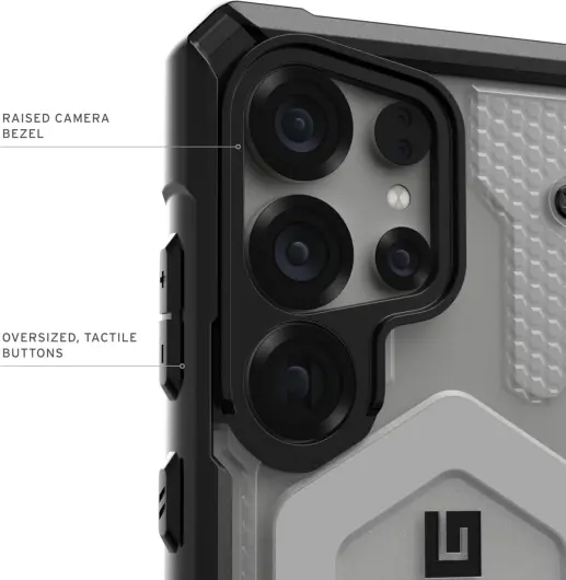 UAG Pathfinder Clear Samsung Galaxy S25 Ultra Hoesje Qi2 Magnet Ice Zilver afbeelding 13
