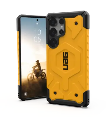 UAG Pathfinder Samsung Galaxy S25 Ultra Hoesje Qi2 Magnet Back Cover Geel Hoesjes