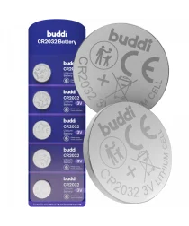 Buddi CR2032 Lithium Knoopcel Batterij 210mh / 3V (5 Pack)