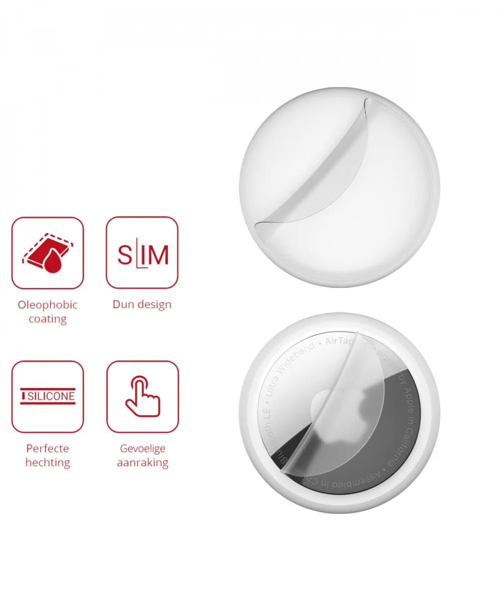 Rosso Apple AirTag Screen Protector Ultra Clear Duo Pack afbeelding 2