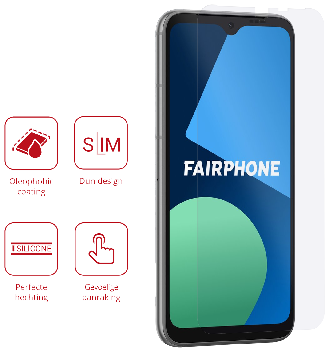 Rosso FairPhone 4 Screen Protector Case Friendly Folie Duo Pack afbeelding 2