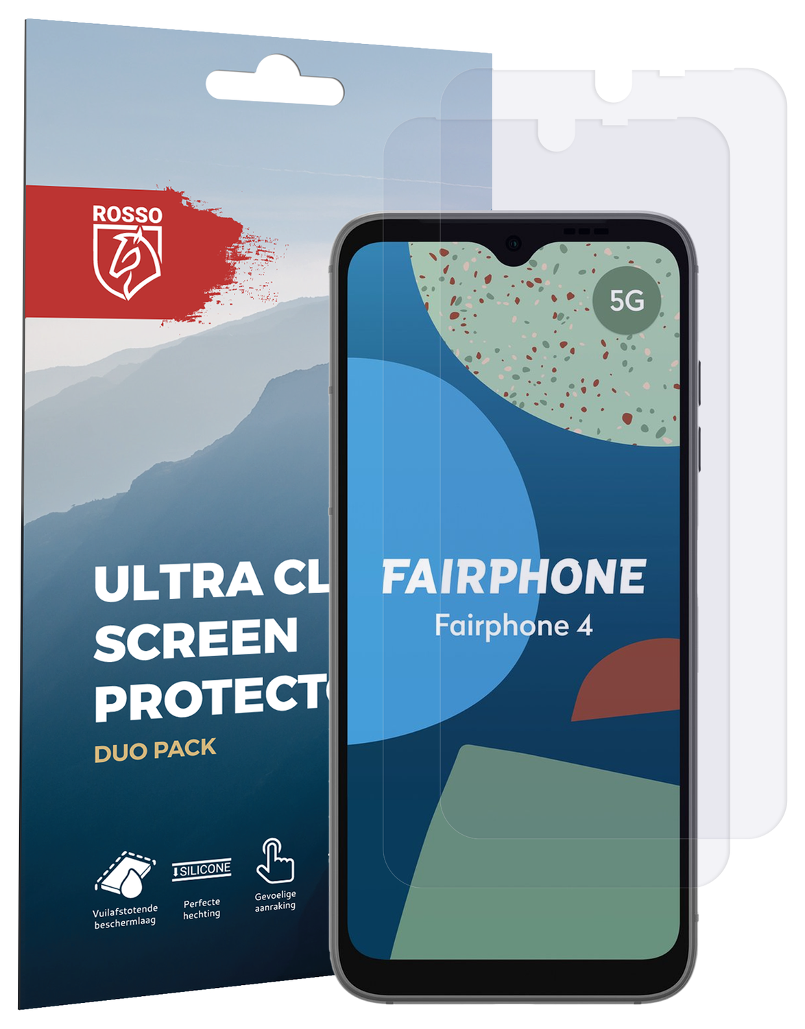 Rosso FairPhone 4 Screen Protector Case Friendly Folie Duo Pack afbeelding 8