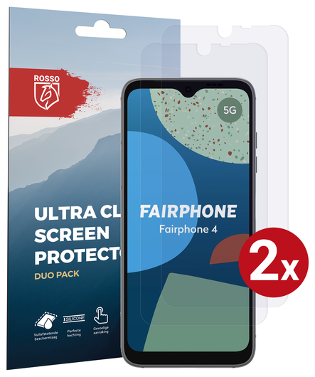 Rosso FairPhone 4 Screen Protector Case Friendly Folie Duo Pack afbeelding 1