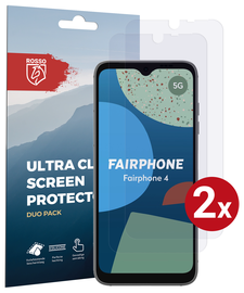 Rosso FairPhone 4 Screen Protector Case Friendly Folie Duo Pack