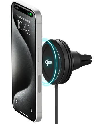 iOttie Velox Qi2/MagSafe Telefoonhouder Auto Ventilatierooster met Autolader 15W Houders