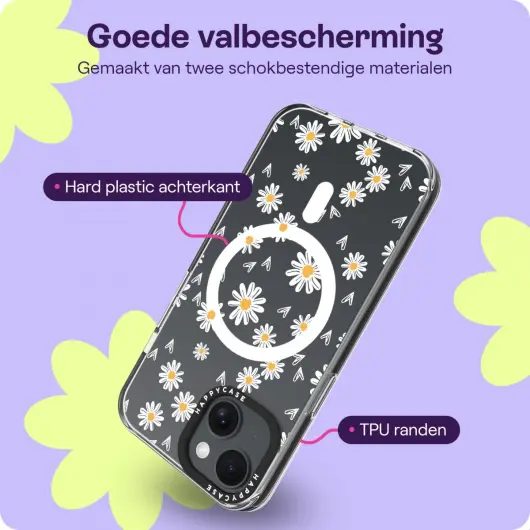 HappyCase Joy Apple iPhone 14 / 13 Hoesje MagSafe Back Cover Daisy Hearts afbeelding 6