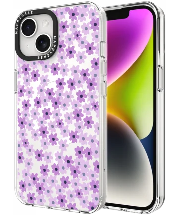 HappyCase Joy Apple iPhone 14 / 13 Hoesje MagSafe Back Cover Purple Floral Hoesjes