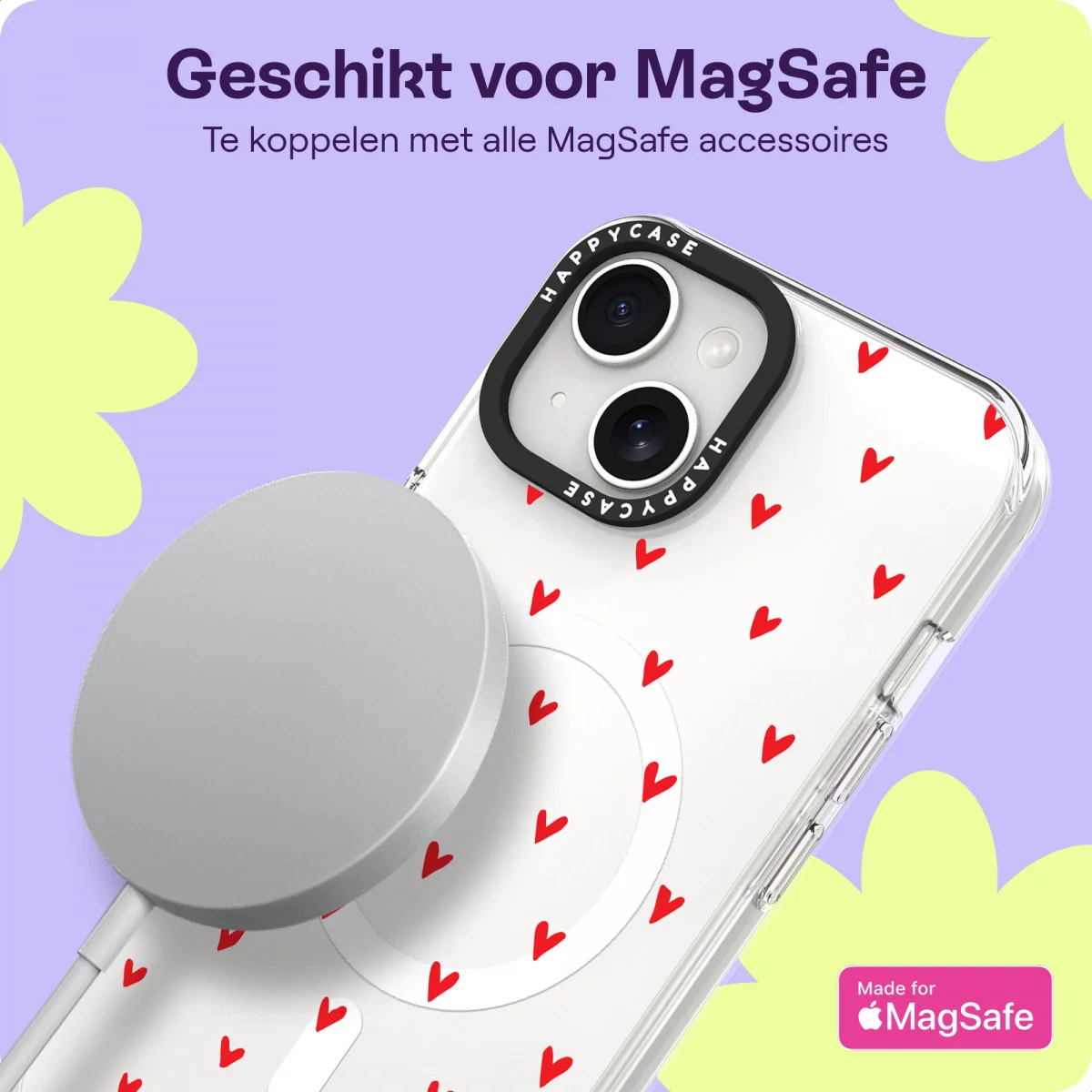 HappyCase Joy Apple iPhone 14 / 13 Hoesje MagSafe Back Cover Love Hearts afbeelding 5