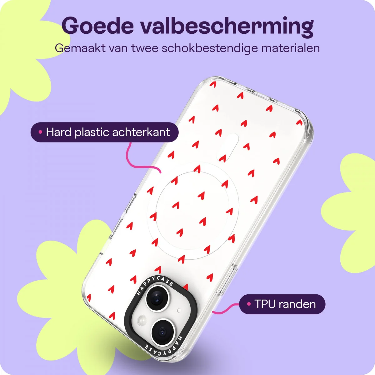 HappyCase Joy Apple iPhone 14 / 13 Hoesje MagSafe Back Cover Love Hearts afbeelding 6
