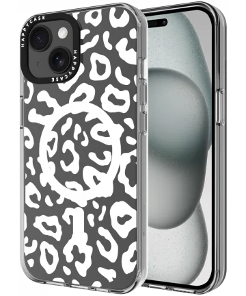 HappyCase Joy Apple iPhone 15 Hoesje MagSafe Back Cover Wild Leopard Hoesjes