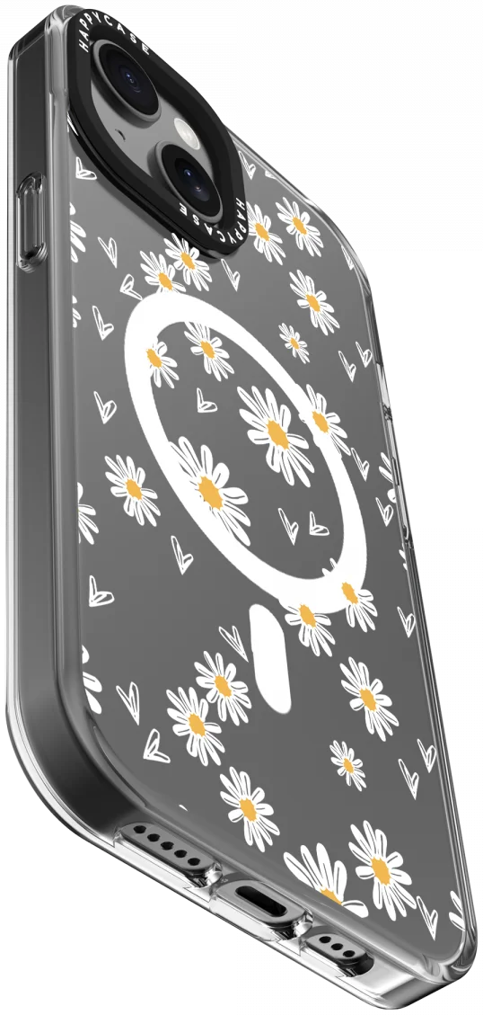 HappyCase Joy Apple iPhone 15 Hoesje MagSafe Back Cover Daisy Hearts afbeelding 12