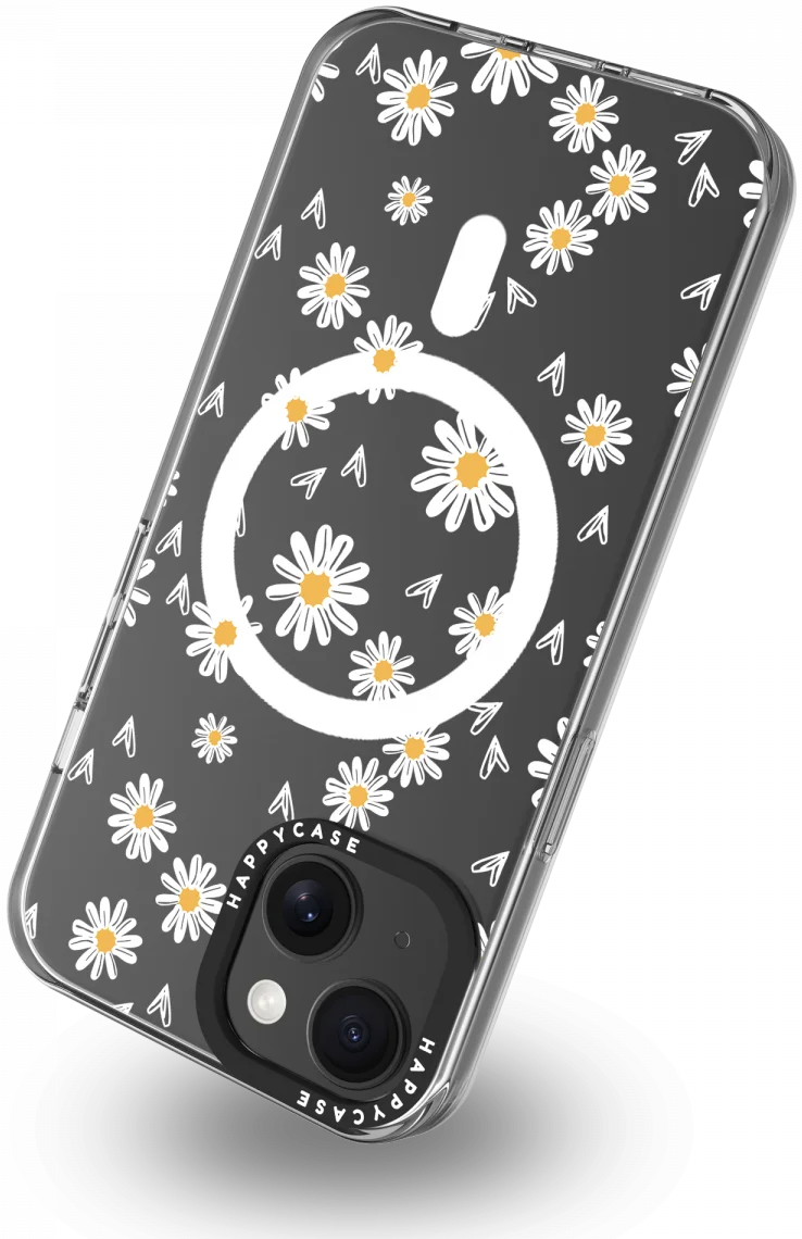HappyCase Joy Apple iPhone 15 Hoesje MagSafe Back Cover Daisy Hearts afbeelding 13