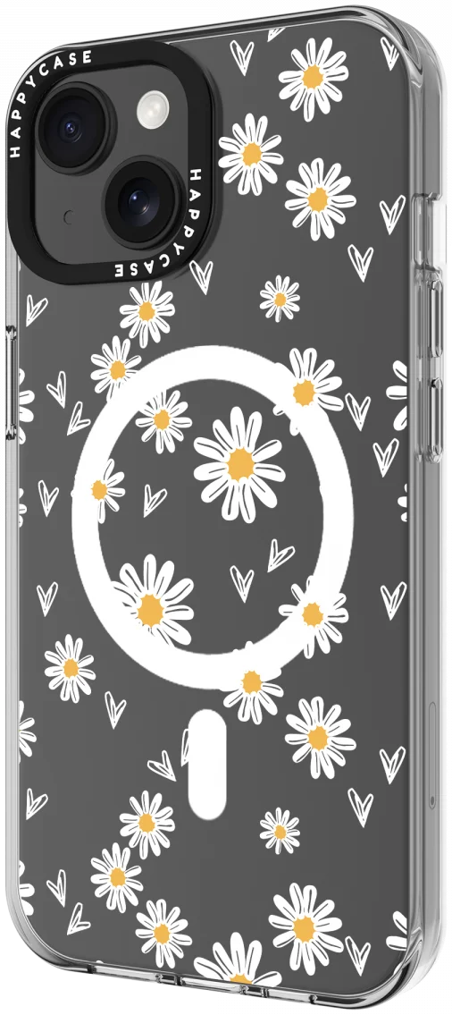 HappyCase Joy Apple iPhone 15 Hoesje MagSafe Back Cover Daisy Hearts afbeelding 16