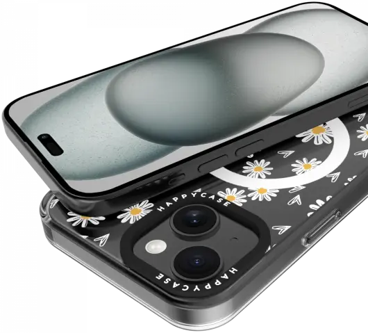 HappyCase Joy Apple iPhone 15 Hoesje MagSafe Back Cover Daisy Hearts afbeelding 11