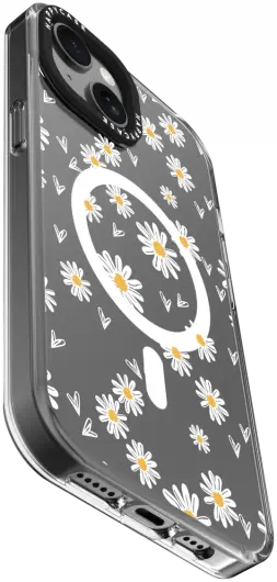HappyCase Joy Apple iPhone 15 Hoesje MagSafe Back Cover Daisy Hearts afbeelding 12