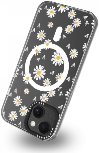 HappyCase Joy Apple iPhone 15 Hoesje MagSafe Back Cover Daisy Hearts afbeelding 13