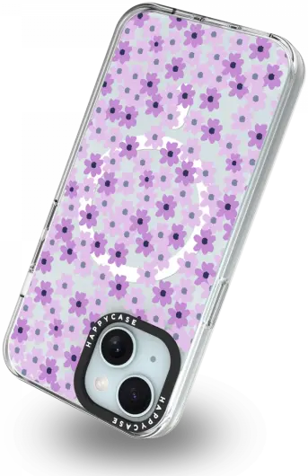 HappyCase Joy Apple iPhone 15 Hoesje MagSafe Back Cover Purple Floral afbeelding 13