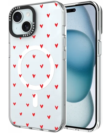 HappyCase Joy Apple iPhone 15 Hoesje MagSafe Back Cover Love Hearts Hoesjes