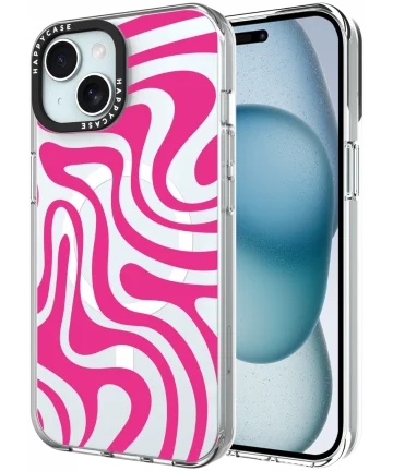 HappyCase Joy Apple iPhone 15 Hoesje MagSafe Back Cover Wavy Swirl Hoesjes