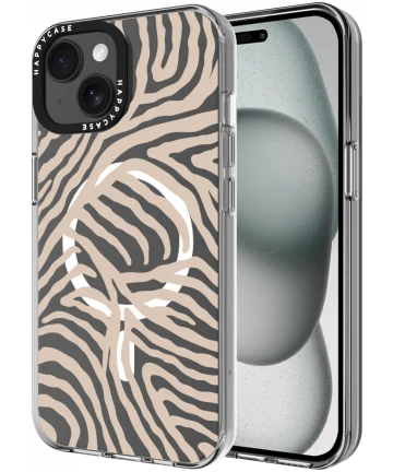 HappyCase Joy Apple iPhone 15 Hoesje MagSafe Back Cover Safari Tiger Hoesjes