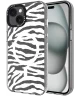 HappyCase Joy Apple iPhone 15 Hoesje MagSafe Back Cover Silver Zebra