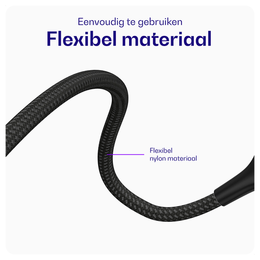 Buddi Flex USB-A naar Micro-USB Kabel 12W Fast Charge 1M Zwart afbeelding 3