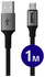 Buddi Flex USB-A naar Micro-USB Kabel 12W Fast Charge 1M Zwart