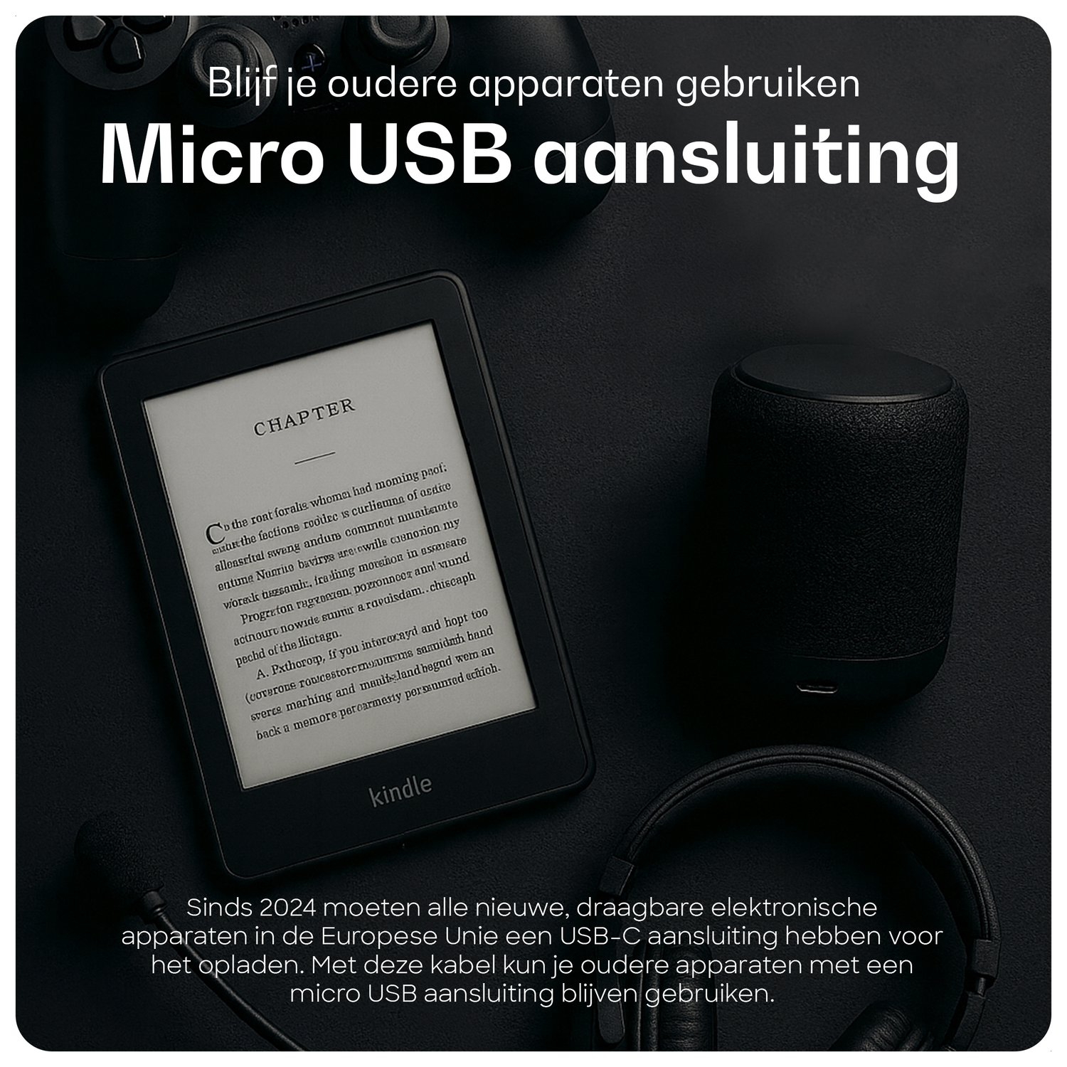Buddi Flex USB-A naar Micro-USB Kabel 12W Fast Charge 2M Zwart afbeelding 3